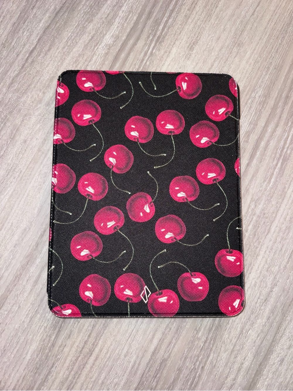 Cherry Pattern Black Tablet Sleeve – Pink Cherry Print